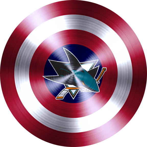 Captain American Shield With San Jose Sharks Logo vinyl decal